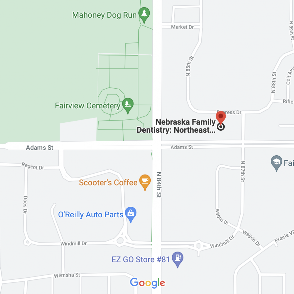 Google map of Northeast Lincoln Family Dentistry.